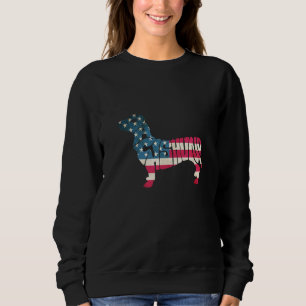 Sudadera Bandera Estadounidense De Dachshund 4 De Julio Per