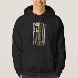 Sudadera Bandera Estadounidense De Dachshund Dog Lover Vint