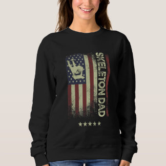 Sudadera Bandera estadounidense de EE. UU. Esqueleto Papá