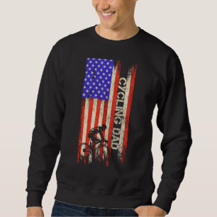 Sudadera Bandera estadounidense de época Orgullosa Ciclista