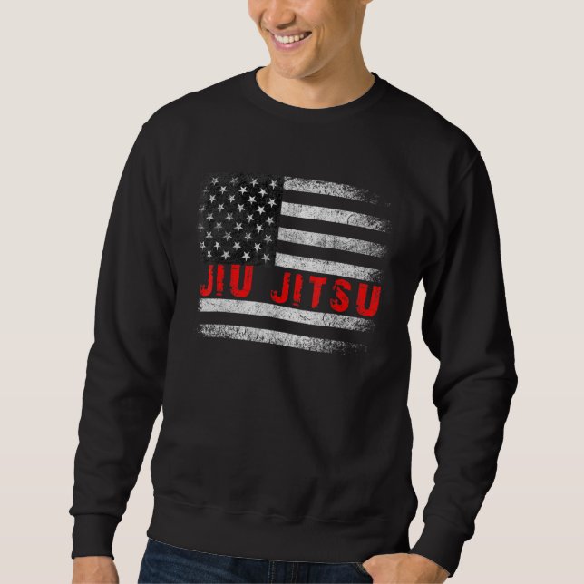 Sudadera Bandera estadounidense de Jiu Jitsu (Anverso)