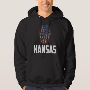 Sudadera Bandera estadounidense de Kansas USA 4 de julio