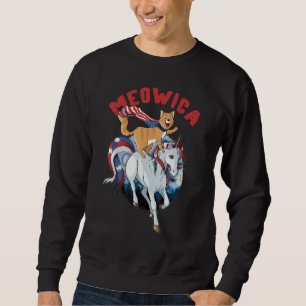 Sudadera Bandera Estadounidense De Meowica Unicornio 4 De J