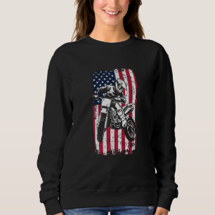 Sudadera Bandera estadounidense de motocicleta de motocross
