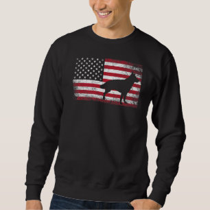 Sudadera Bandera Estadounidense De Pastor Alemán Mascota De