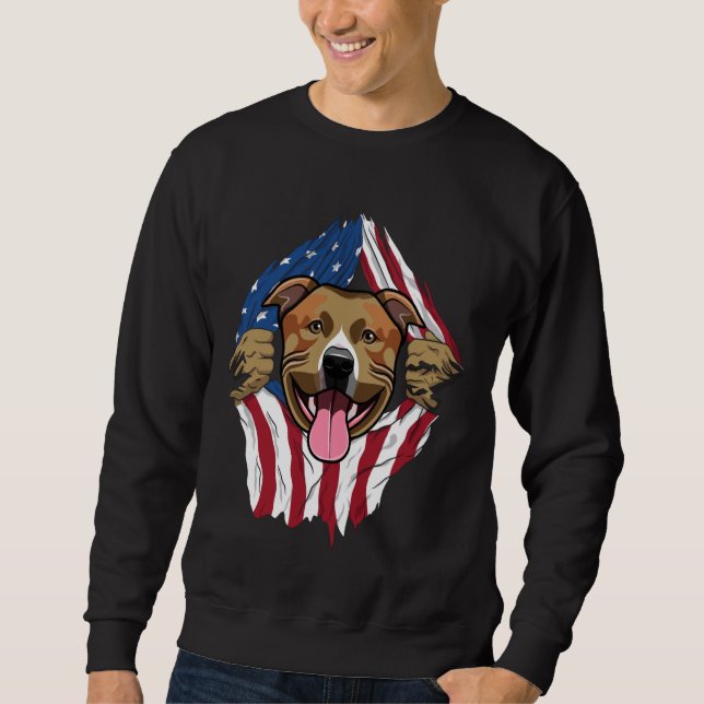 Sudadera Bandera estadounidense de Pitbull (Anverso)