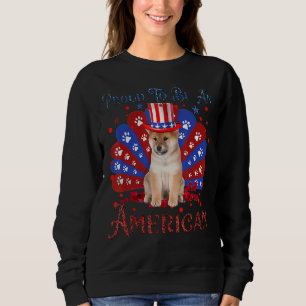 Sudadera Bandera Estadounidense De Shiba De Cute, Inu, Feli