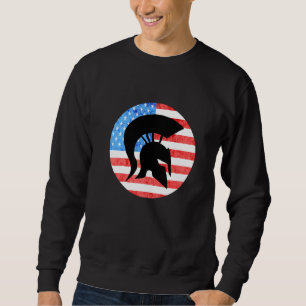 Sudadera Bandera Estadounidense De Soldado Esparta Gladiado