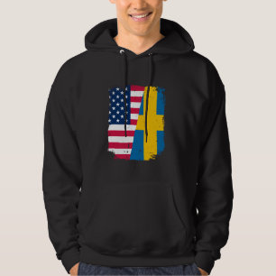 Sudadera Bandera estadounidense de SUECIA Amistad País Vint