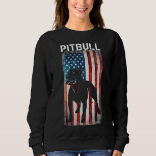 Sudadera Bandera Estadounidense De Toro Pit Bull Terrier Ba