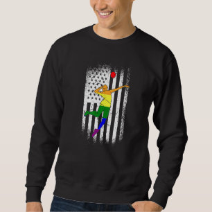 Sudadera Bandera estadounidense de voleibol Lgbt Q Orgullo