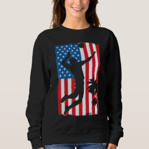 Sudadera Bandera Estadounidense De Voleibol Playa Vintage D