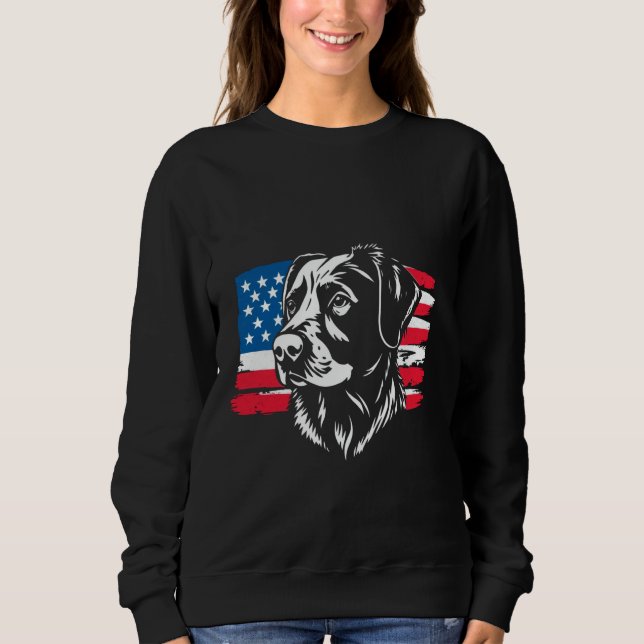 Sudadera Bandera estadounidense del perro (Anverso)