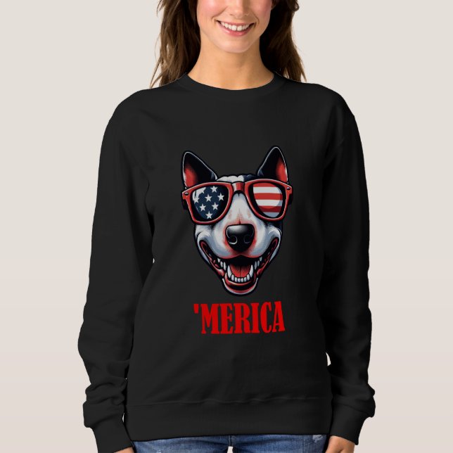 Sudadera Bandera estadounidense del Toro Terrier Merica 4 d (Anverso)