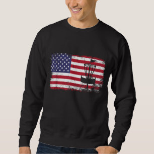 Sudadera bandera estadounidense disco golf usa flag disk go