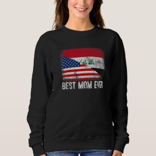 Sudadera Bandera estadounidense e Iraq Bandera mejor madre