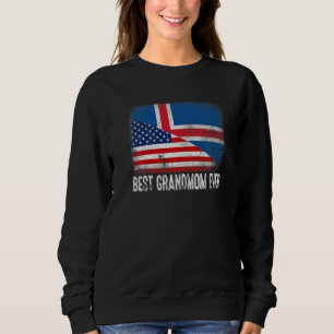 Sudadera Bandera estadounidense e Islandia bandera mejor ab