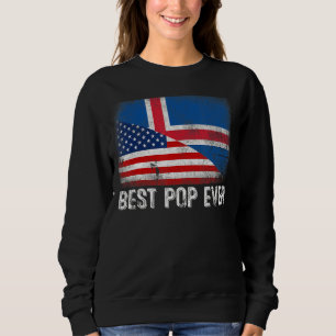 Sudadera Bandera estadounidense e Islandia marcan a la mejo