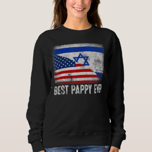 Sudadera Bandera estadounidense e Israel Bandera mejor fami