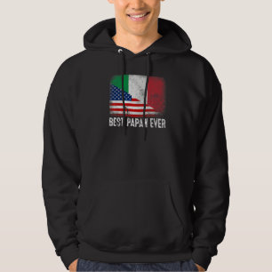 Sudadera Bandera estadounidense e Italia Mejor familia Papa