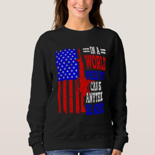 Sudadera Bandera Estadounidense En Un Mundo Donde Puedes Se