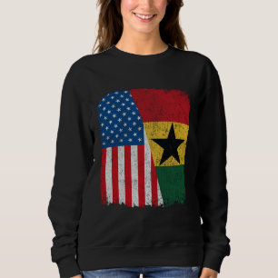 Sudadera Bandera estadounidense ghanesa mitad USA Ghana Raí