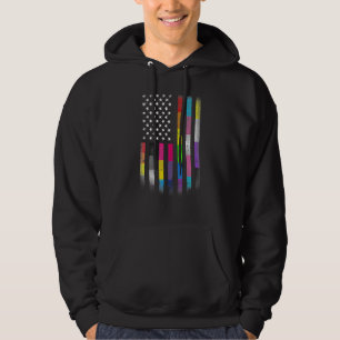 Sudadera Bandera Estadounidense Homosexual Lgbt Bandera Lgb
