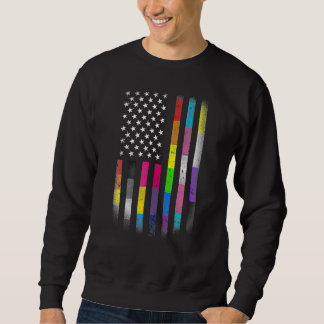 Sudadera Bandera Estadounidense Homosexual Lgbt Bandera Lgb