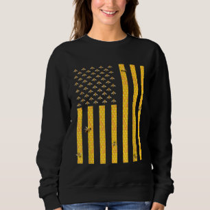 Sudadera Bandera estadounidense Honeycomb Honey Bee Beeke