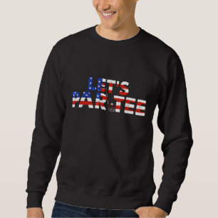 Sudadera Bandera estadounidense Let's Par Fiesta Golf Funny