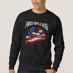 Sudadera Bandera estadounidense levanta besos de amor por l