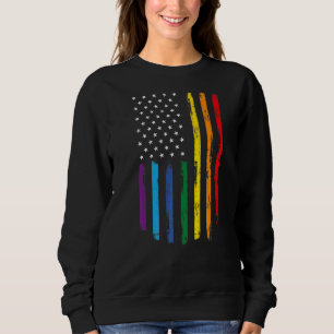 Sudadera Bandera Estadounidense Lgbt Orgullo Gay Arcoiris L