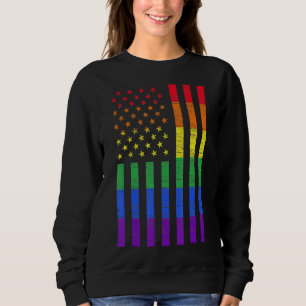 Sudadera Bandera Estadounidense Lgbt Orgullo Gay Arcoiris L