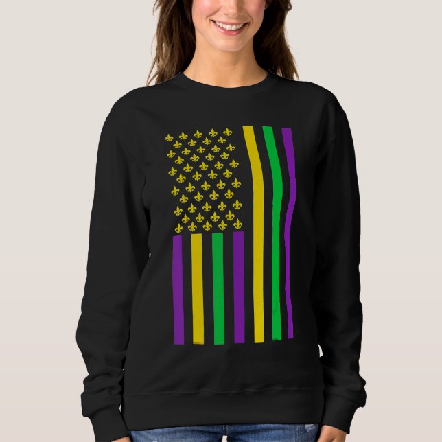 Sudadera Bandera estadounidense Mardi Gras - Mardi Gras Cra (Anverso)