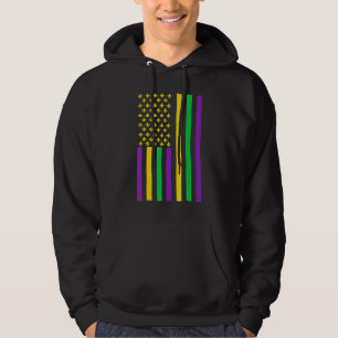 Sudadera Bandera estadounidense Mardi Gras - Mardi Gras Cra