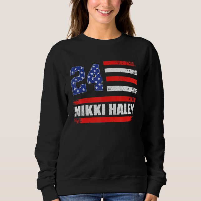 Sudadera Bandera estadounidense Nikki Haley 2024 Bandera es (Anverso)