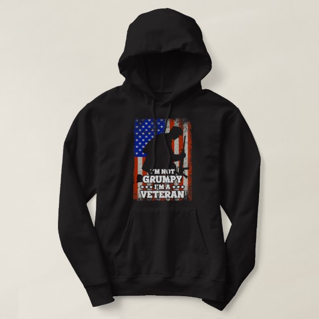 Sudadera Bandera estadounidense no soy gruñón im a Veteran  (Diseño del anverso)