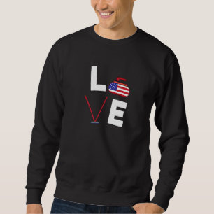 Sudadera Bandera estadounidense ondulante Usa Curler Broom 