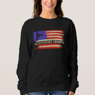 Sudadera Bandera estadounidense Orgullosa Motocross Dirt Bi