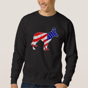 Sudadera Bandera estadounidense Pastor Alemán Patriótico Pe