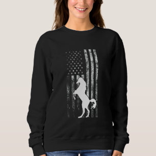 Sudadera Bandera estadounidense patriótica a caballo montan