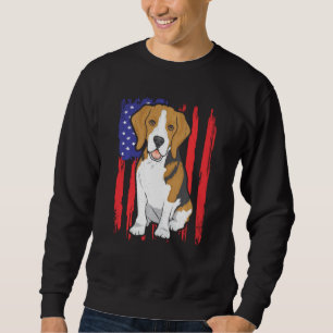 Sudadera Bandera estadounidense Patriótica Beagle Dog Anima