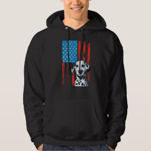 Sudadera Bandera Estadounidense Patriótica Dog Dalmatian