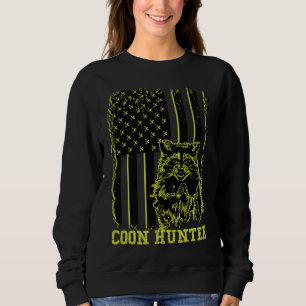 Sudadera Bandera estadounidense Patriótica Hunter Raccoon