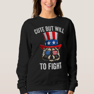 Sudadera Bandera Estadounidense Patriótica Raccoon 4 De Jul