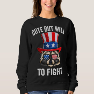 Sudadera Bandera Estadounidense Patriótica Raccoon 4 De Jul