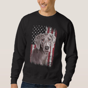 Sudadera Bandera Estadounidense Patriótica Weimaraner Dog U