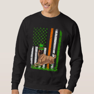 Sudadera Bandera estadounidense Perro malinois belga St Pat