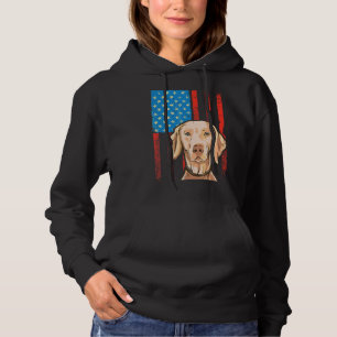 Sudadera Bandera Estadounidense Perro Patriótico Weimaraner