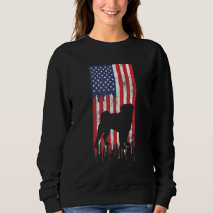Sudadera Bandera estadounidense Pug Bandera de Estados Unid